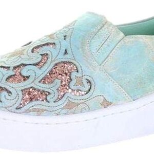 Corral Turquoise and Copper inlay Slip On Shoes